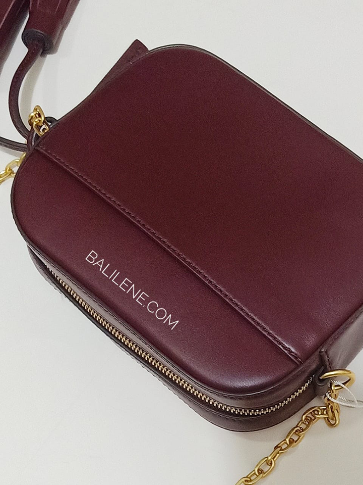 Tory Burch 74637 McGraw Embossed Colorblok Camera Bag Claret