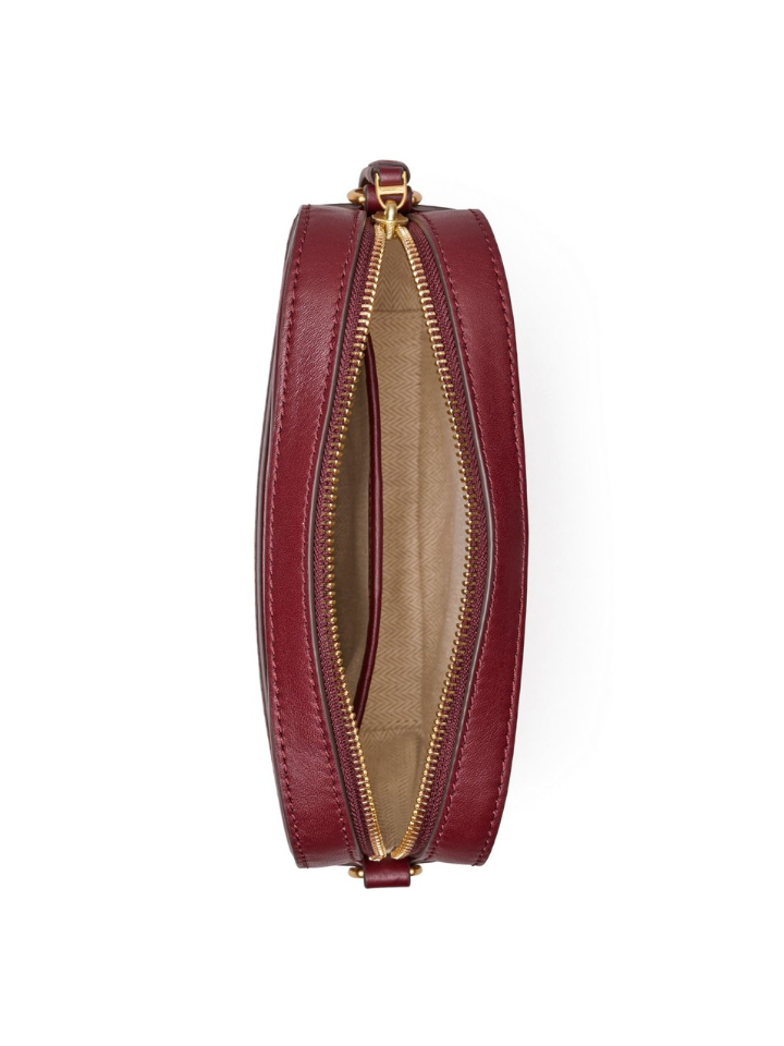 Tory Burch 74637 McGraw Embossed Colorblok Camera Bag Claret