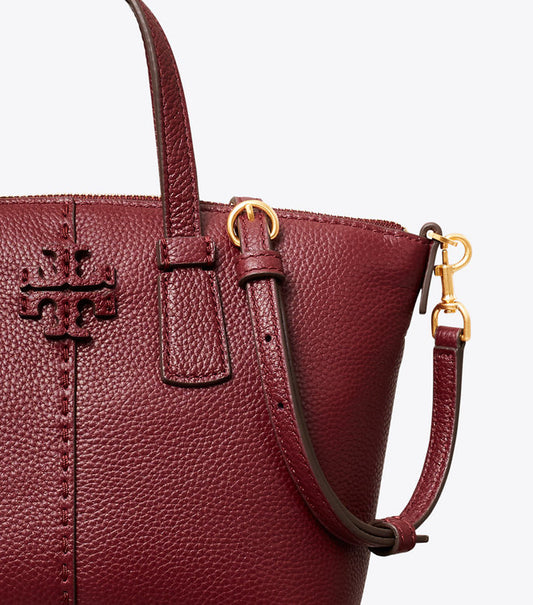 Tory Burch 74850 Mini Top Zip Satchel Claret