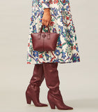 Tory Burch 74850 Mini Top Zip Satchel Claret