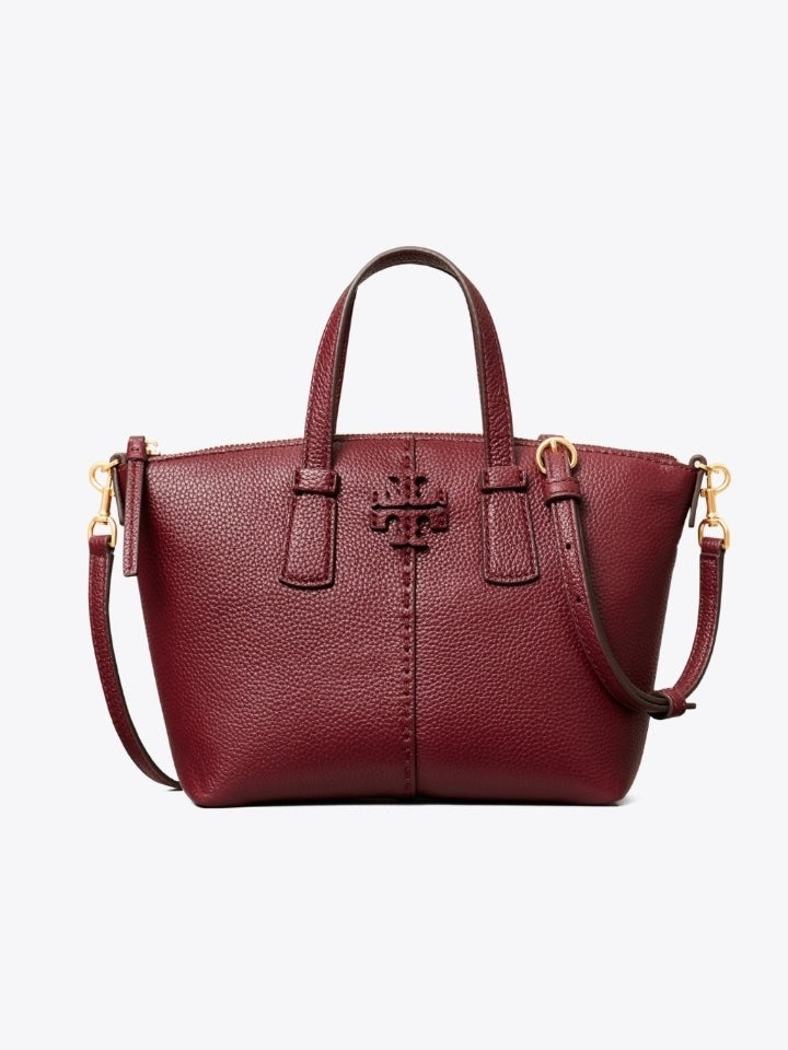 Tory Burch 74850 Mini Top Zip Satchel Claret