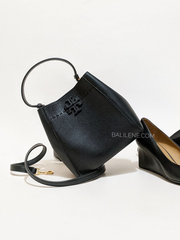 Tory Burch 74956 McGraw Small Bucket Bag Black