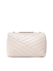 Tory Burch 75447 Kira Chevron Textured Small Convertible Shoulder Bag New Cream