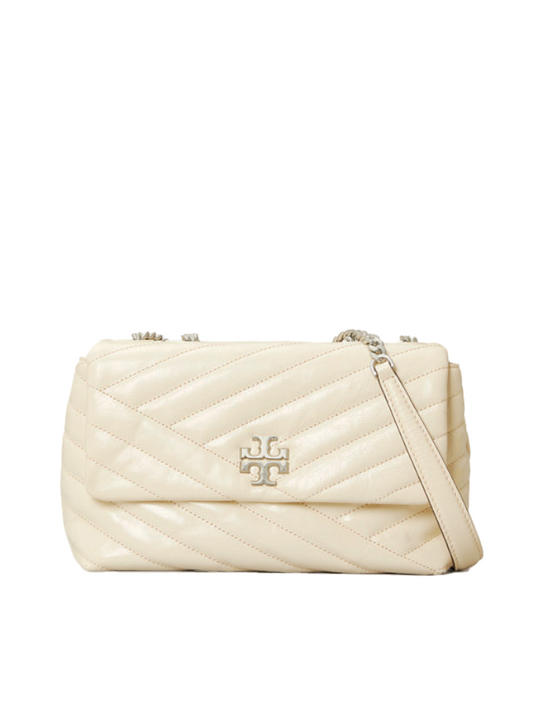Tory Burch 75447 Kira Chevron Textured Small Convertible Shoulder Bag New Cream