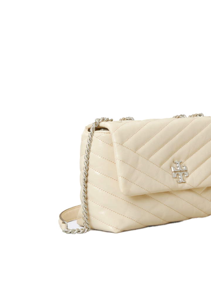 Tory Burch 75447 Kira Chevron Textured Small Convertible Shoulder Bag New Cream