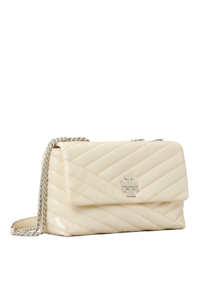 Tory Burch 75447 Kira Chevron Textured Small Convertible Shoulder Bag New Cream
