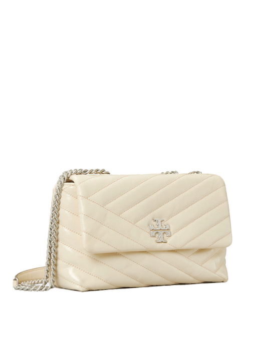 Tory Burch 75447 Kira Chevron Textured Small Convertible Shoulder Bag New Cream