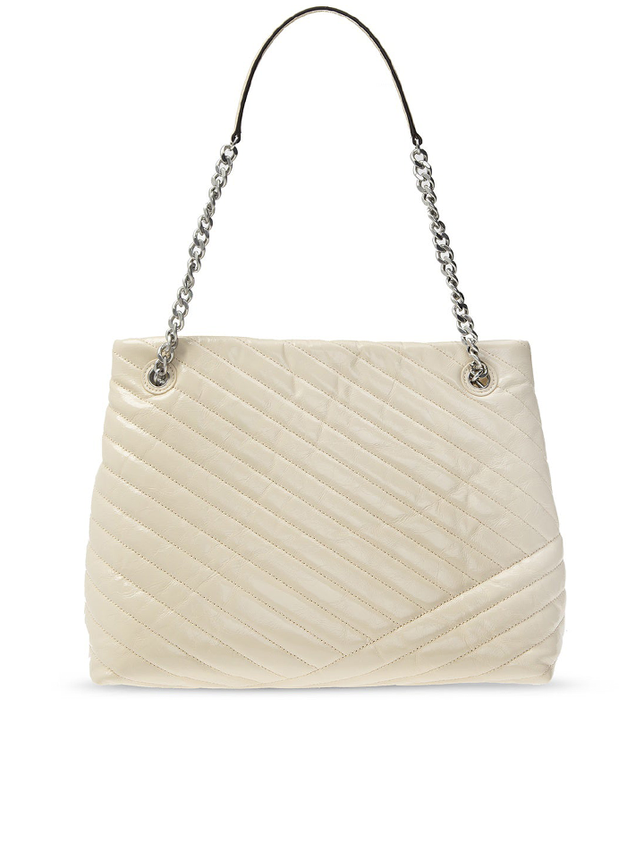 Tory Burch 75450 Kira Chevron Quilted Leather Tote In New Cream