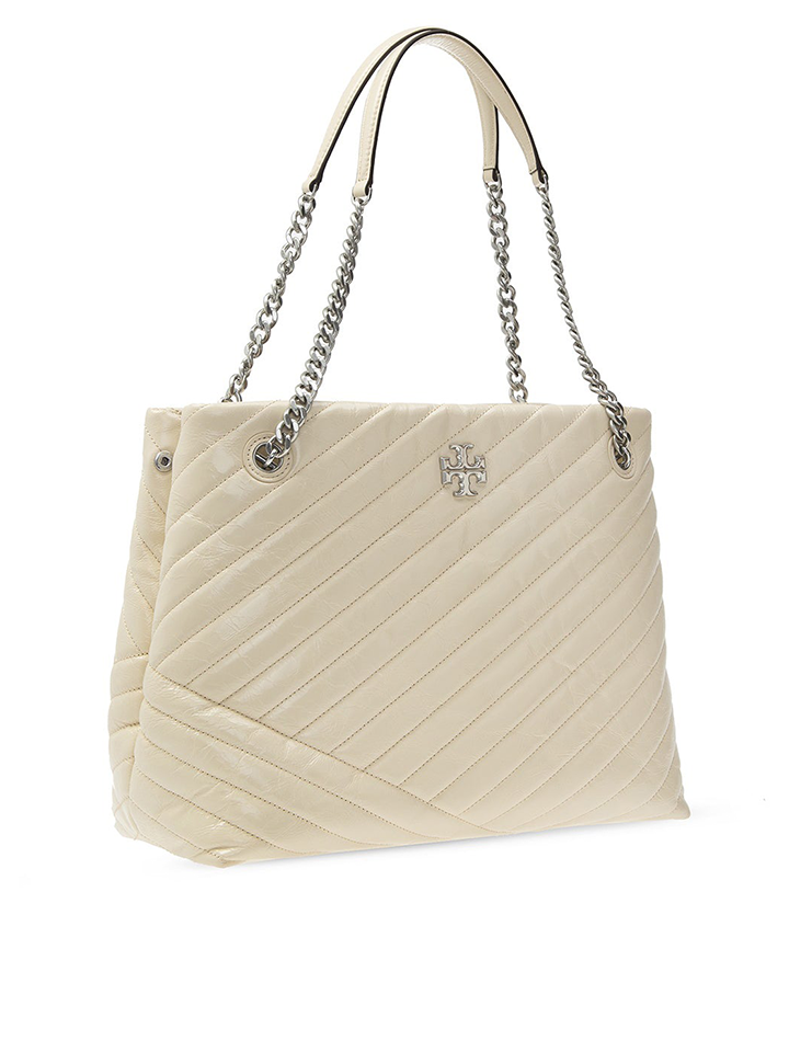 Tory Burch 75450 Kira Chevron Quilted Leather Tote In New Cream