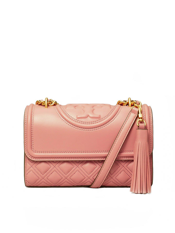 Tory Burch Women's Leather Shoulder Bag Fleming In Pink