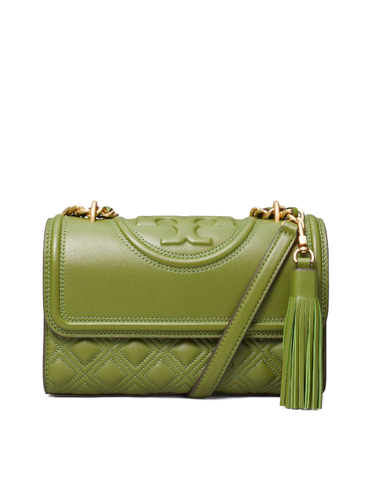 Tory Burch 75576 New Fleming Small Convertible Shoulder Bag Spinach Balilene