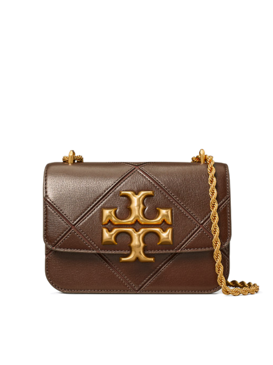 Tory Burch Eleanor Diamond Quilted Small Convertible Shoulder Bag Cold Brew
