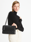 Tory Burch Fleming Convertible Shoulder Bag Black Silver