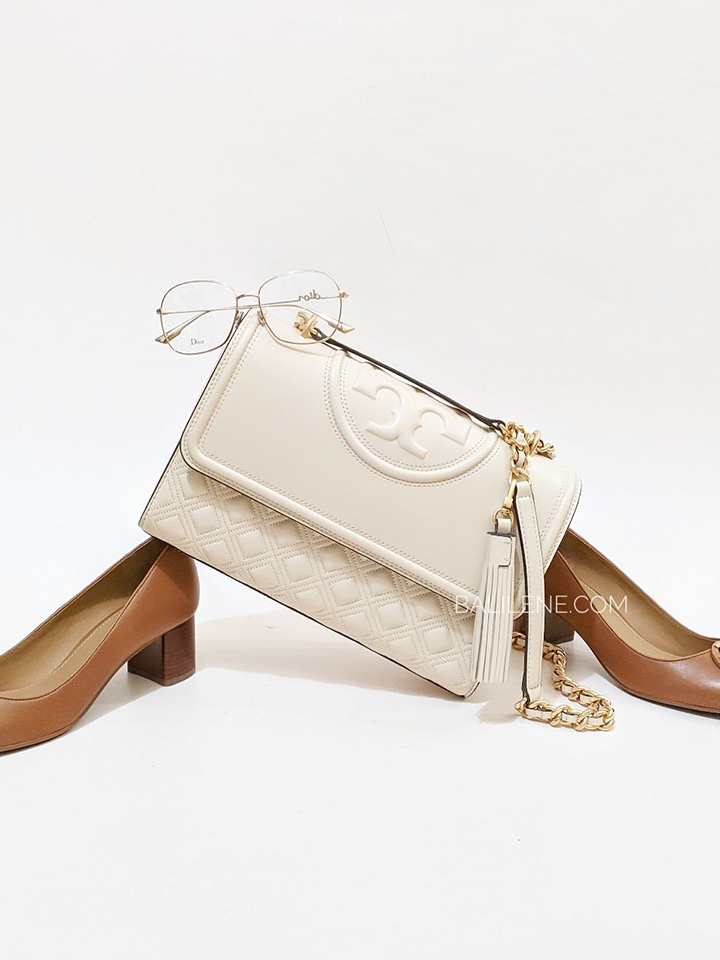 Tory Burch Fleming Convertible Shoulder Bag New Cream