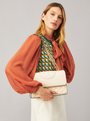 Tory Burch Fleming Convertible Shoulder Bag New Cream