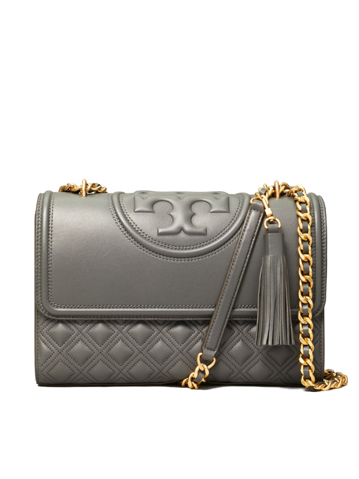 Tory Burch Fleming Convertible Shoulder Bag Overcast