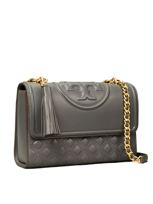 Tory Burch Fleming Convertible Shoulder Bag Overcast