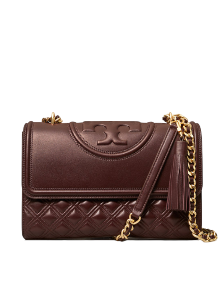TORY BURCH Ella Chainソフトトート Tempranillo Tory Burch Fleming Convertible Shoulder Bag Tempranillo