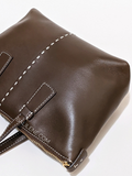 Tory Burch 77094 McGraw Smooth Mini Top-Zip Satchel Cold Brew