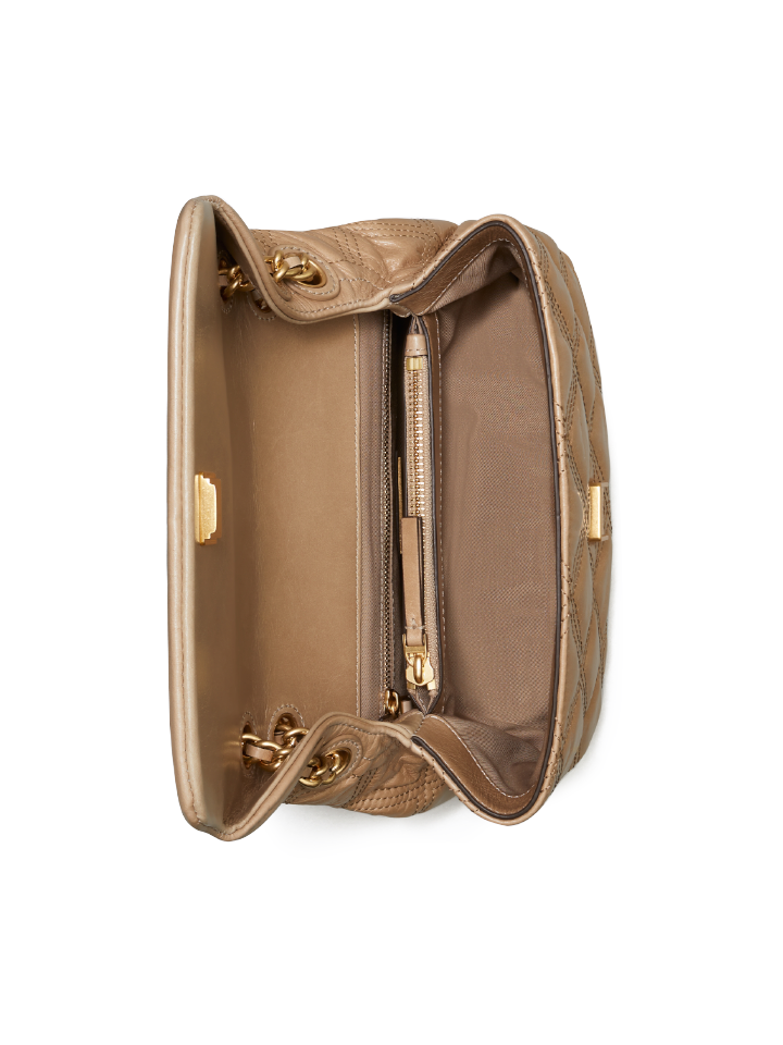 Tory Burch 77136 Fleming Soft Glazed Small Convertible Shoulder Bag Almond Flour