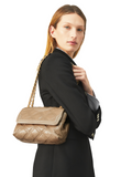 Tory Burch 77136 Fleming Soft Glazed Small Convertible Shoulder Bag Almond Flour