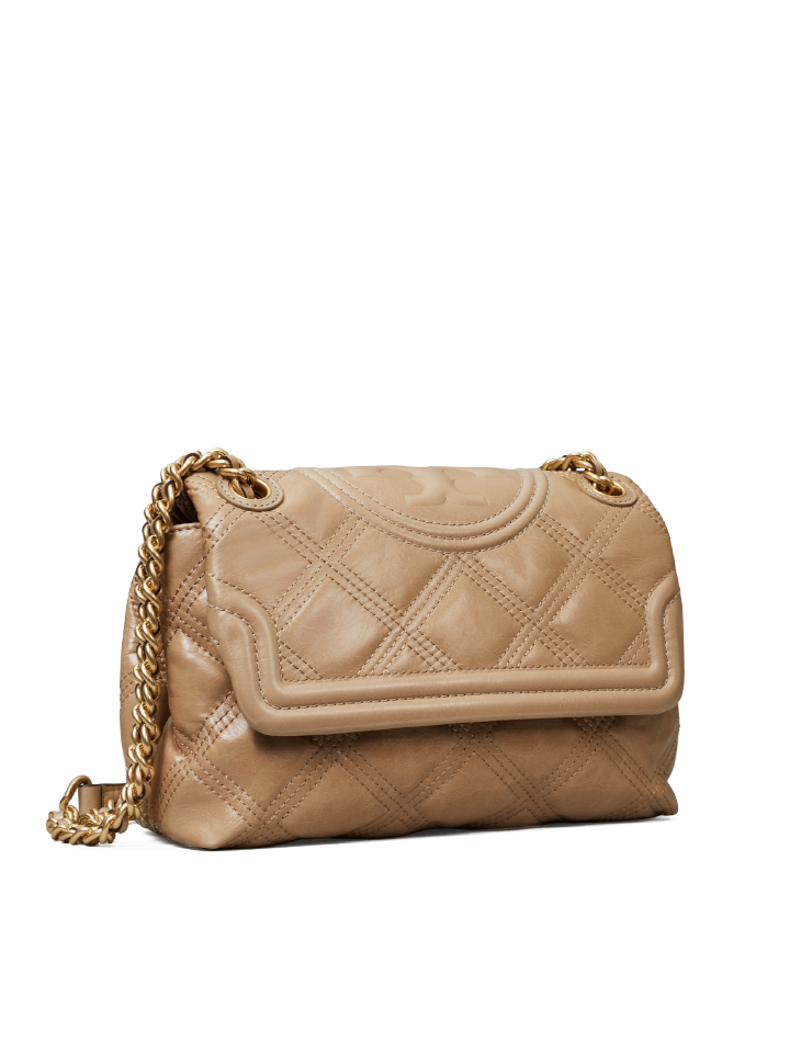 Tory Burch 77136 Fleming Soft Glazed Small Convertible Shoulder Bag Almond Flour