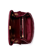 Tory Burch 77136 Fleming Soft Glazed Small Convertible Shoulder Bag Burgundy