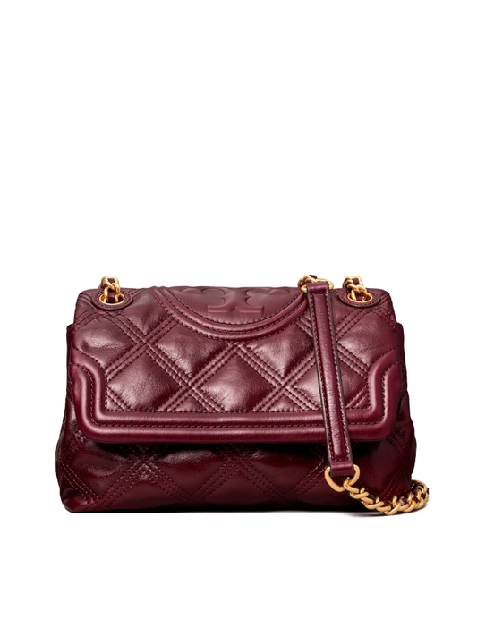 Tory Burch 77136 Fleming Soft Glazed Small Convertible Shoulder Bag Burgundy