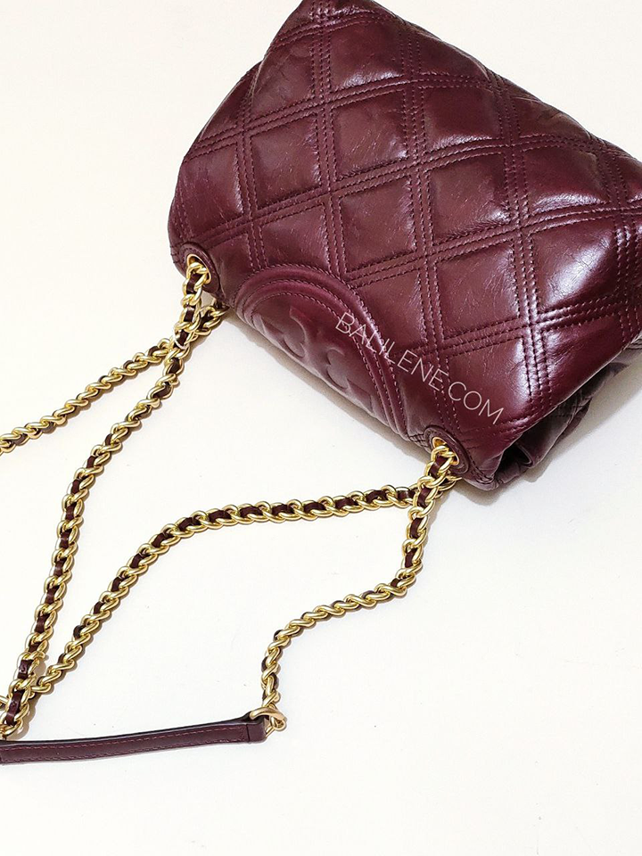 Tory Burch 77136 Fleming Soft Glazed Small Convertible Shoulder Bag Burgundy