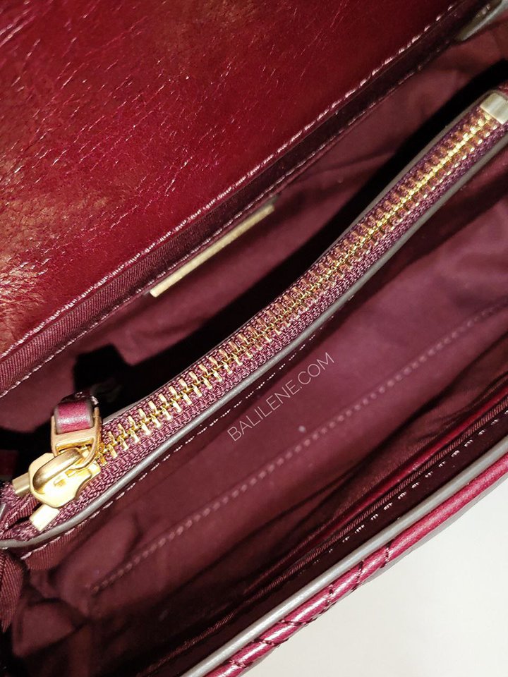 Tory Burch 77136 Fleming Soft Glazed Small Convertible Shoulder Bag Burgundy