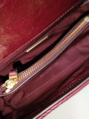 Tory Burch 77136 Fleming Soft Glazed Small Convertible Shoulder Bag Burgundy