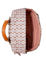 Tory Burch 77272 Piper Printed Small Zip Backpack Pink Gemini Link Medallion