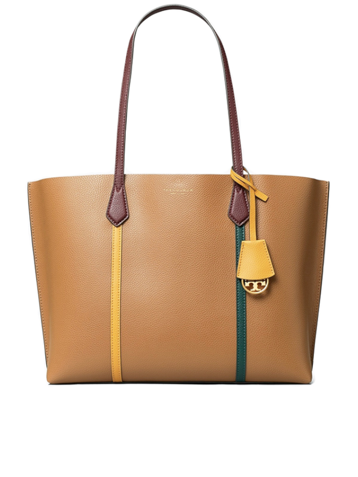 Tory Burch 78525 Perry Tote Colorblock Triplle Compartment Light Umber