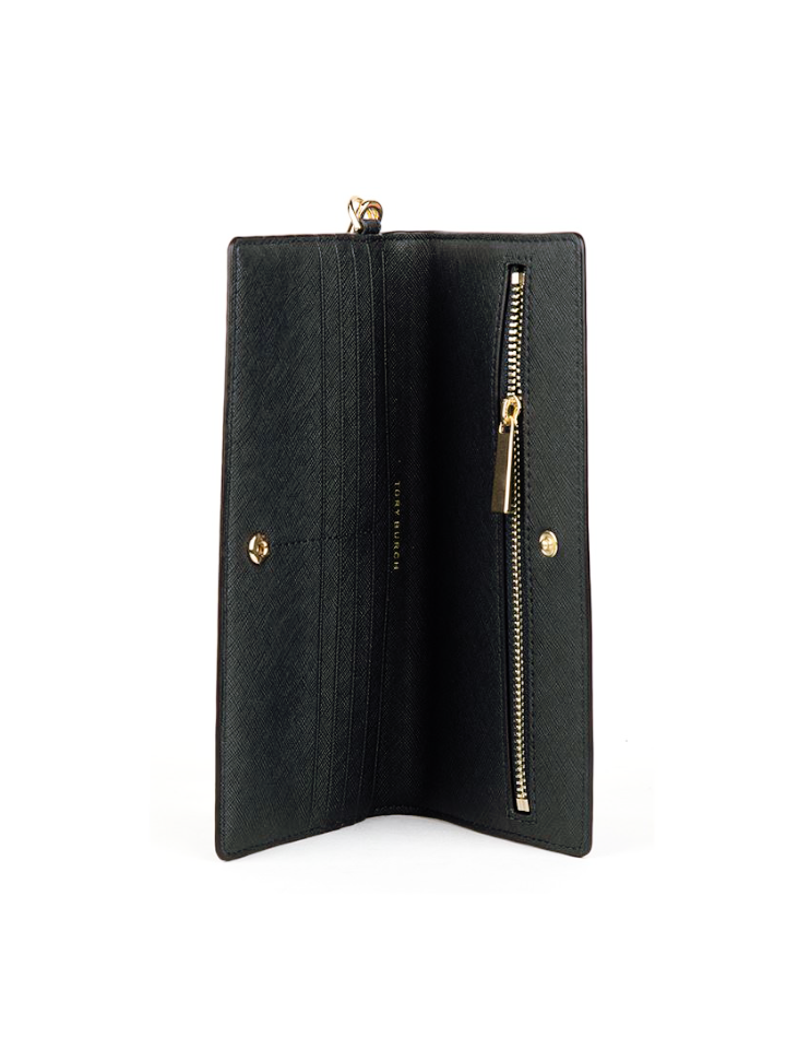 Tory Burch 78609 Emerson Slim Wristlet Envelope Wallet Black
