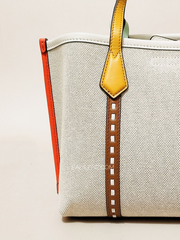 Tory Burch 80361 Perry Canvas Small Triple-Compartment Tote Bag