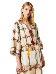 Tory Burch 80361 Perry Canvas Small Triple-Compartment Tote Bag