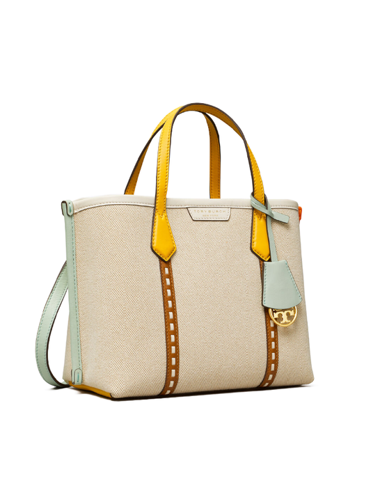 Tory Burch 80361 Perry Canvas Small Triple-Compartment Tote Bag