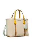 Tory Burch 80361 Perry Canvas Small Triple-Compartment Tote Bag