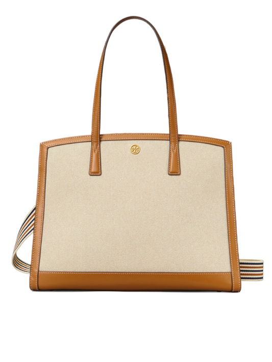 Tory Burch 80378 Walker Canvas Satchel Natural