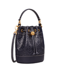 Tory Burch T Monogram Leather Mini Bucket Bag Midnight