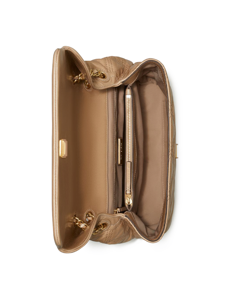 Tory Burch 80577 Fleming Soft Glazed Convertible Shoulder Bag Almond Flour
