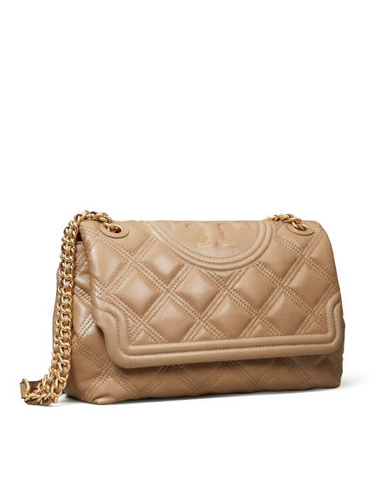 Tory Burch 80577 Fleming Soft Glazed Convertible Shoulder Bag Almond Flour
