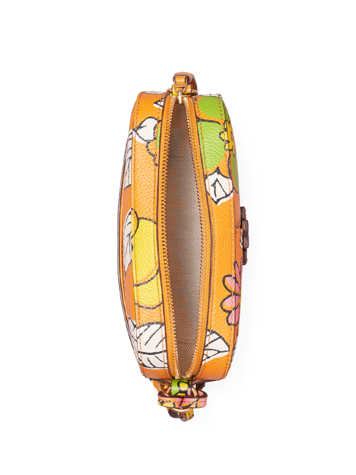 Tory Burch 80588 McGraw Printed Camera Bag Rust Wallpaper Floral