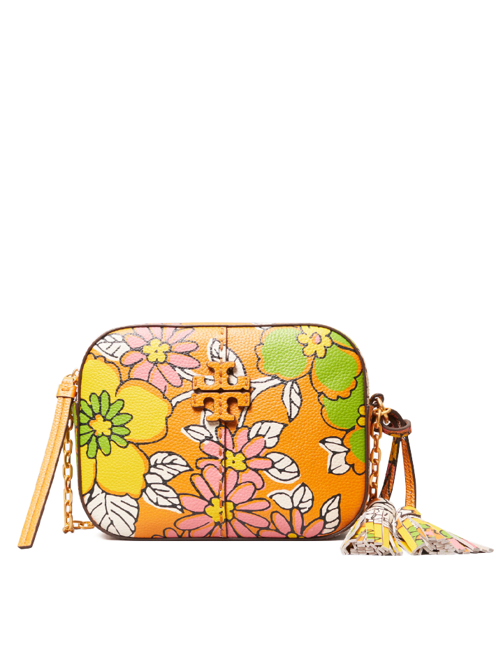 Tory Burch 80588 McGraw Printed Camera Bag Rust Wallpaper Floral