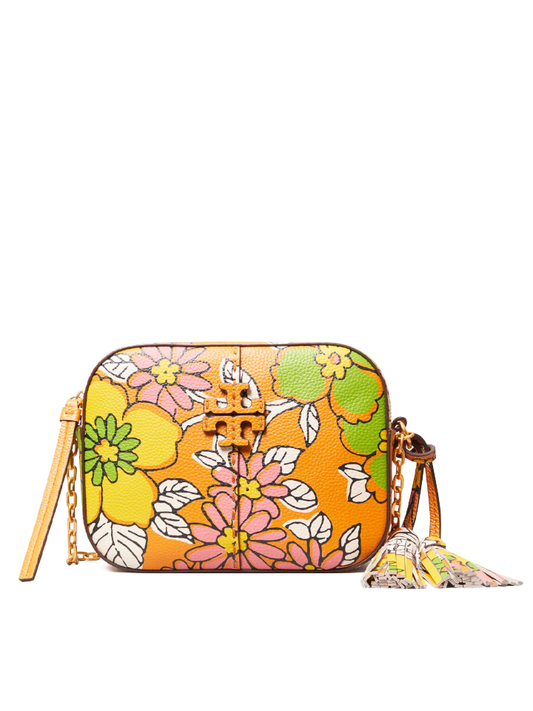 Tory Burch 80588 McGraw Printed Camera Bag Rust Wallpaper Floral