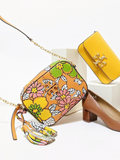 Tory Burch 80588 McGraw Printed Camera Bag Rust Wallpaper Floral