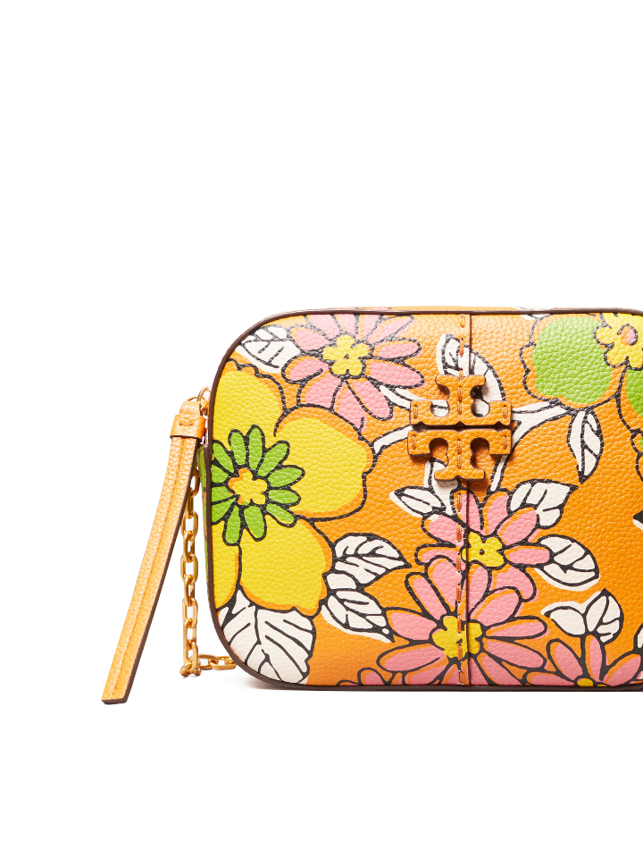 Tory Burch 80588 McGraw Printed Camera Bag Rust Wallpaper Floral