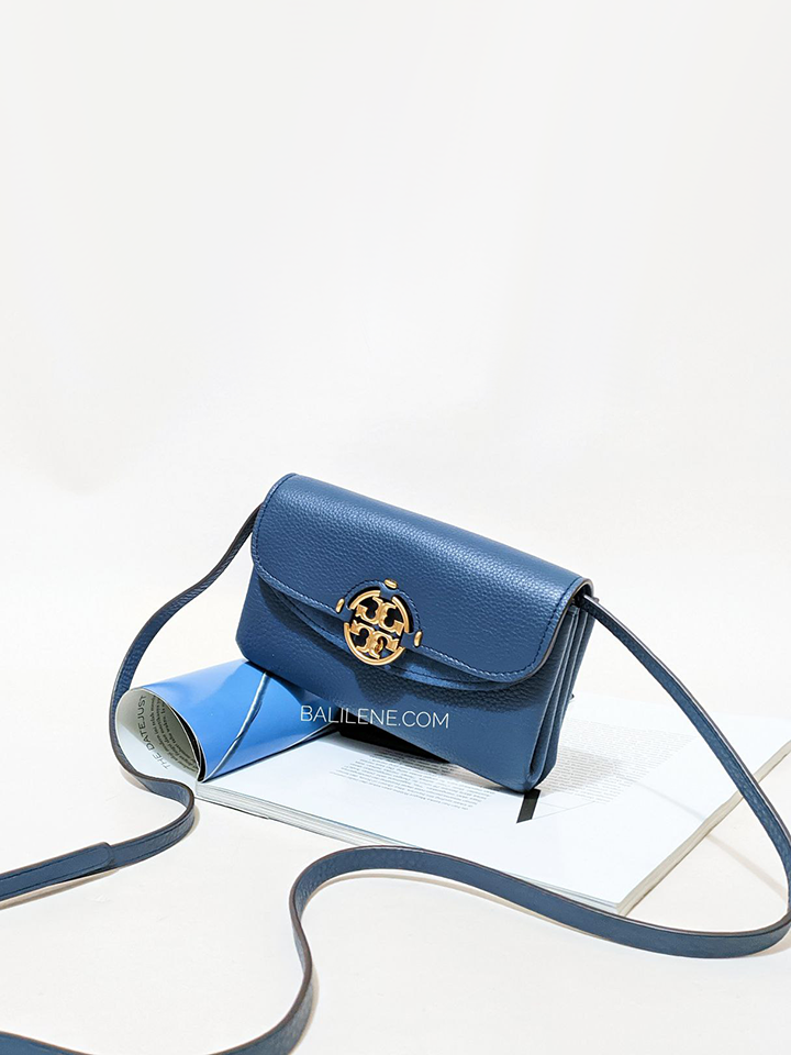 Tory Burch Miller Crossbody Wallet Bluestone