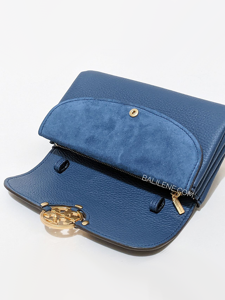 Tory Burch Miller Crossbody Wallet Bluestone