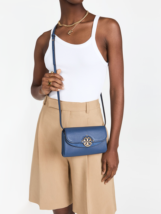 Tory Burch Miller Crossbody Wallet Bluestone